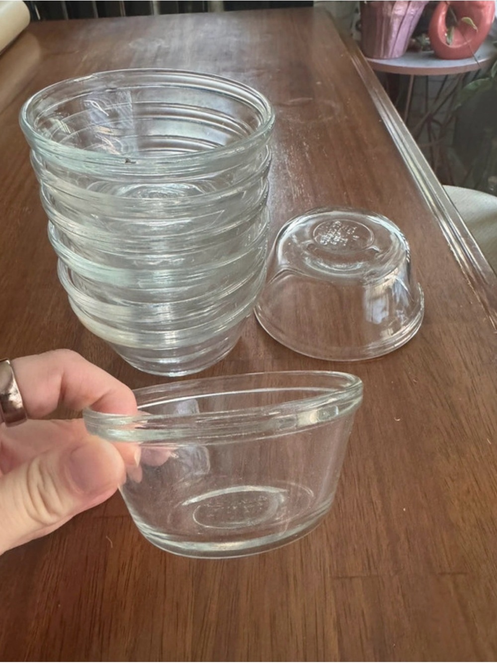Anchor Hocking Clear Glass Prep Bowls/ custard bowls - Set of 8